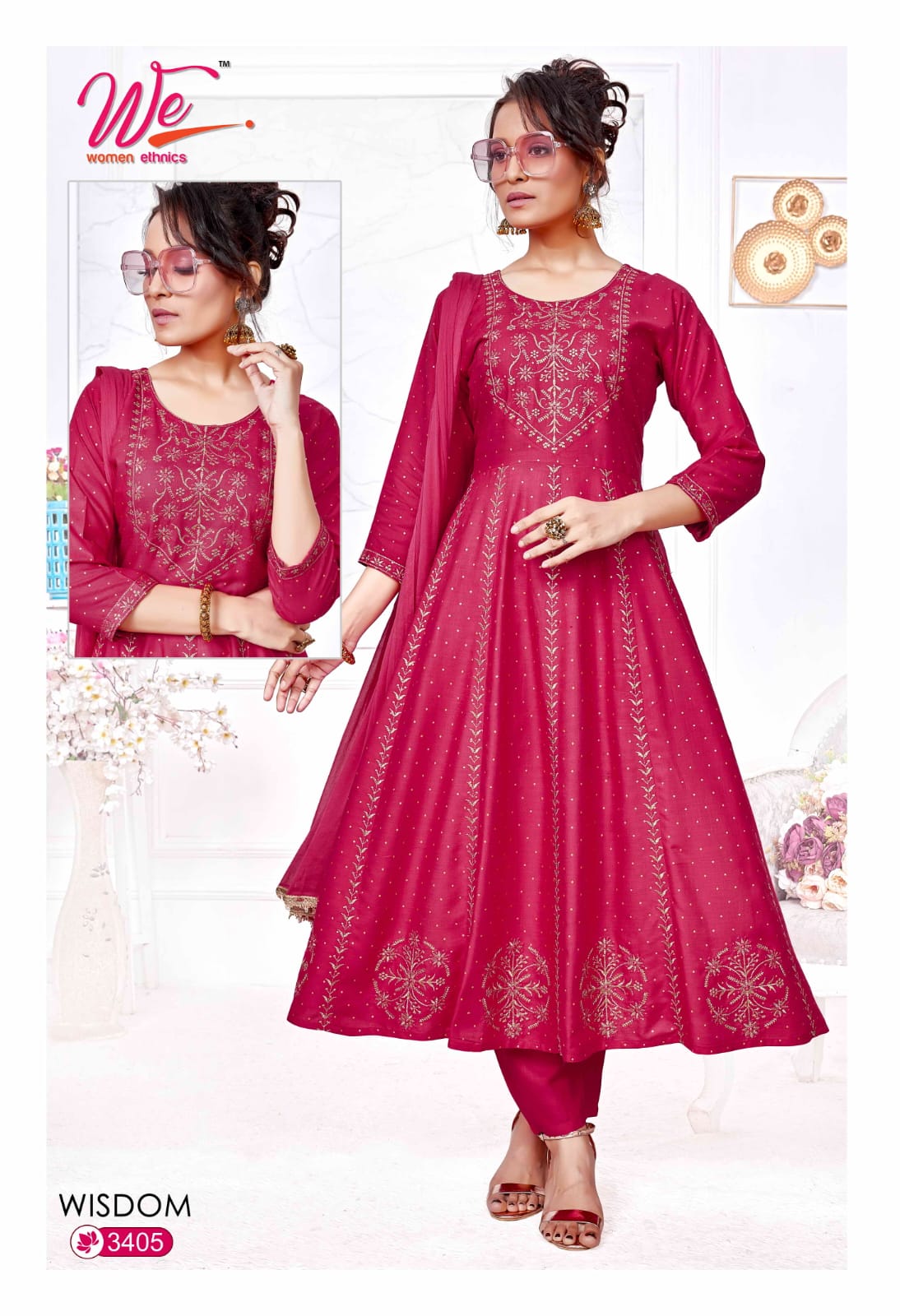 We Wisdom Slub Rayon Kurti With Bottom Dupatta Catalog
